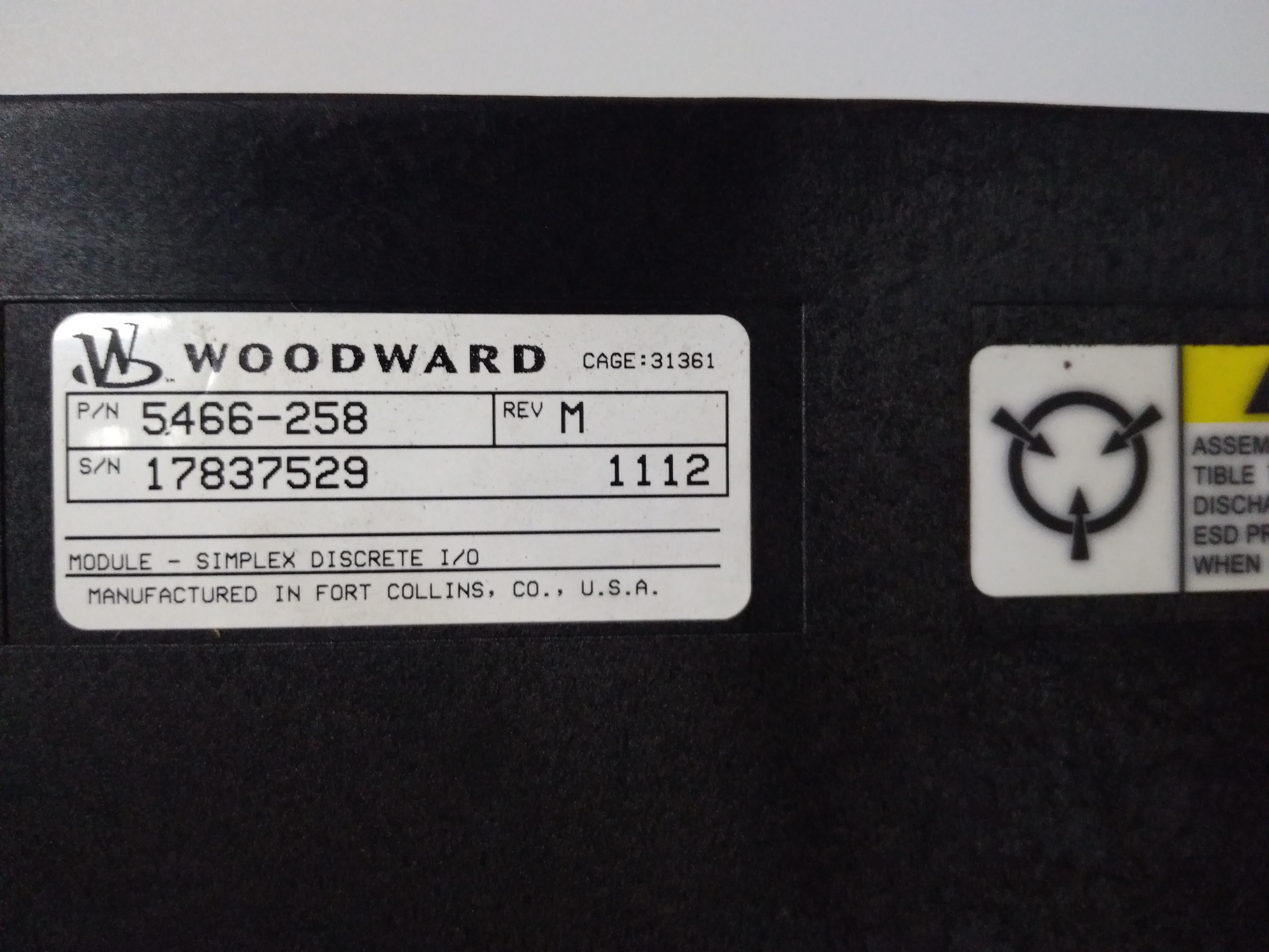 5466-258 Woodward 离散输入/输出模块