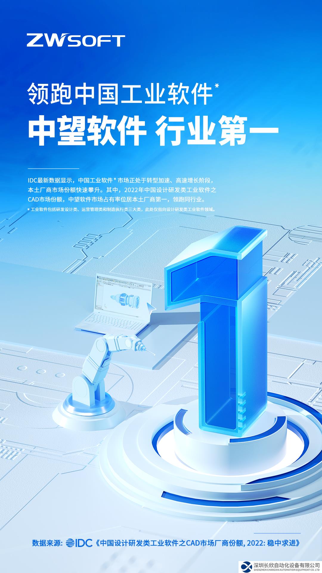 中国厂商第一！IDC权威发布：中望软件领跑国产CAD软件市场